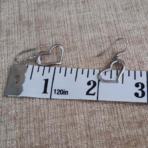 Delicate Heart Dangle French Wire Earrings - Picture 5 of 8